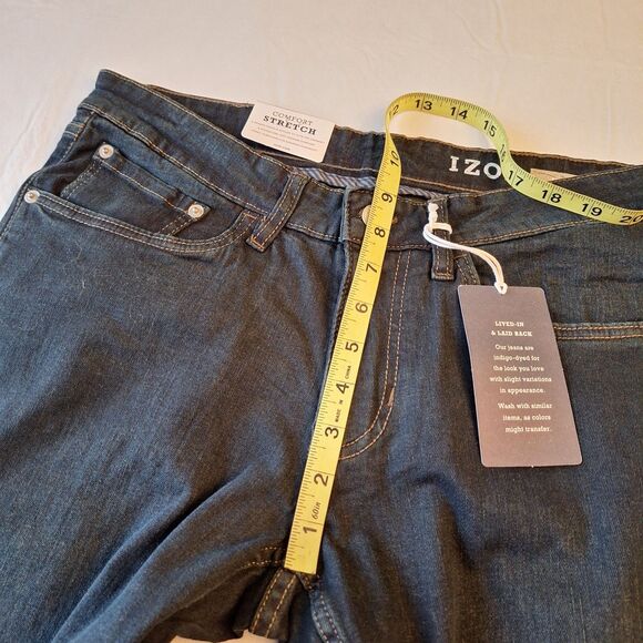 Izod Dark Wash Blue Denim Sport Flex Comfort Stretch Slim Fit Jeans Size 30x32 - Picture 6 of 11